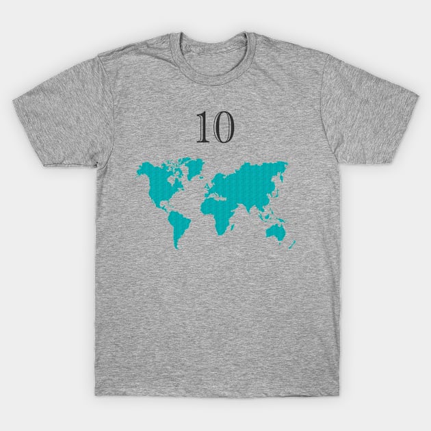 My Number 10 & The World T-Shirt by Tee My Way